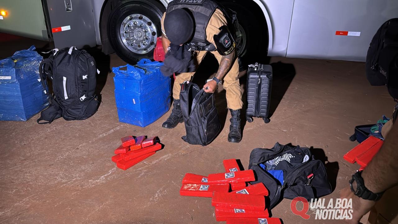 PM detalha operação que apreendeu cerca de 100 kg de maconha na rodoviária de Cascavel
