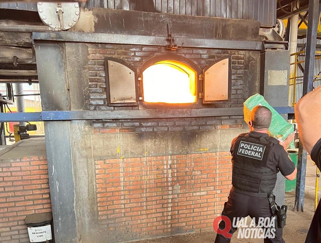 Polícia Federal de Cascavel incinera cerca de 2 toneladas de drogas