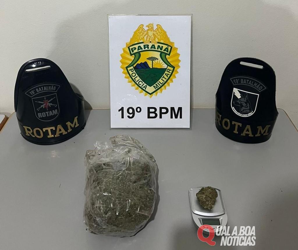 ROTAM apreende maconha e prende suspeito no Jardim Coopagro em Toledo