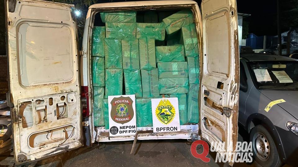BPFRON apreende mais de 100 caixas de cigarros contrabandeados do Paraguai em Itaipulândia