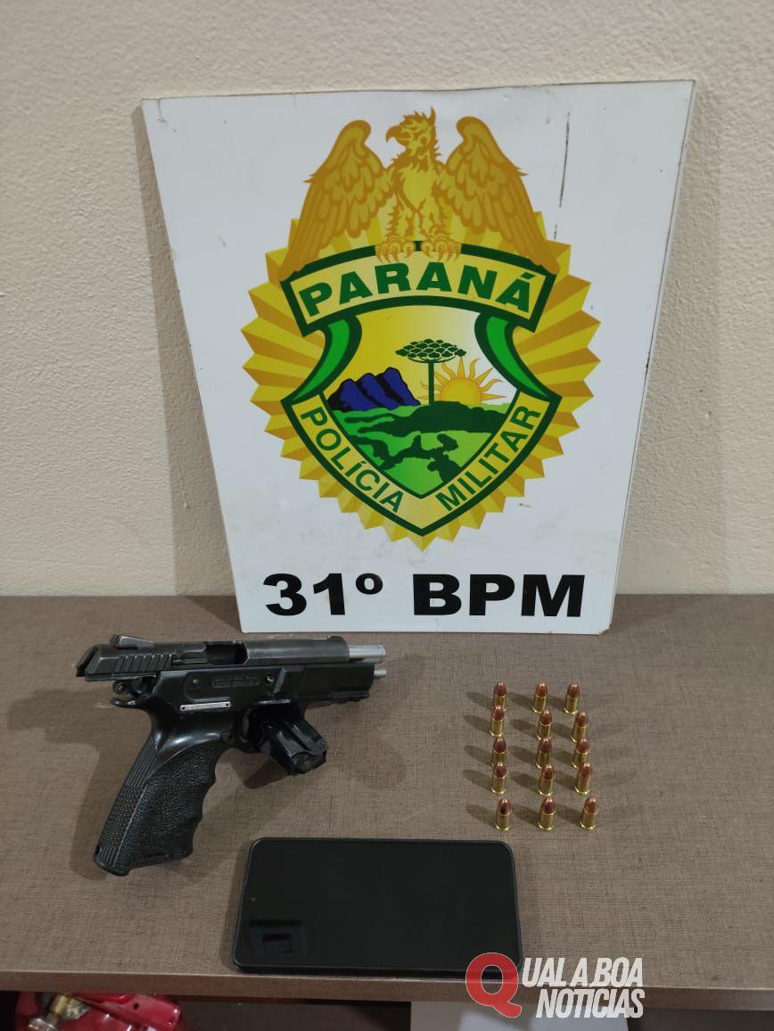 Em Palotina PM prende homem com pistola na cintura