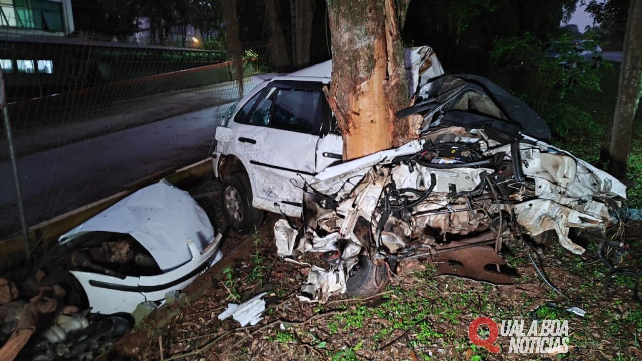Homem fica ferido ao colidir veículo contra árvores entre Marechal Rondon e Nova Santa Rosa
