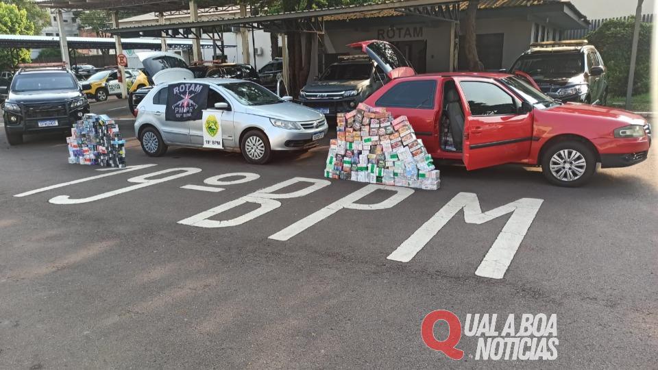 Perseguição: Carros são apreendidos com cigarros eletrônicos pela equipe da ROTAM, em Maripá