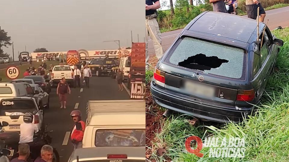 Policial federal fica ferido e suspeito morre na BR-277 em confronto armado