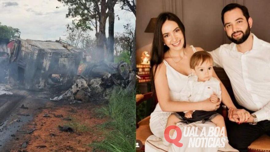 Casal de médicos e filho de quatro anos morrem carbonizados em acidente na BR-262