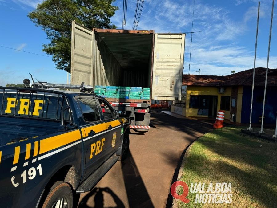 PRF apreende em Quatro Pontes quase quatro toneladas de maconha