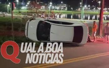 Capotamento deixa mulher ferida e mobiliza equipes de resgate no Lago Municipal de Palotina