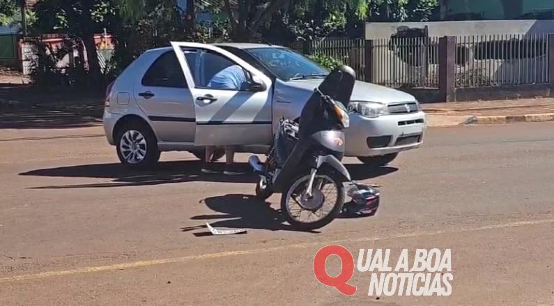 Colisão entre carro e moto é registrada no Jardim Panorama, em Toledo