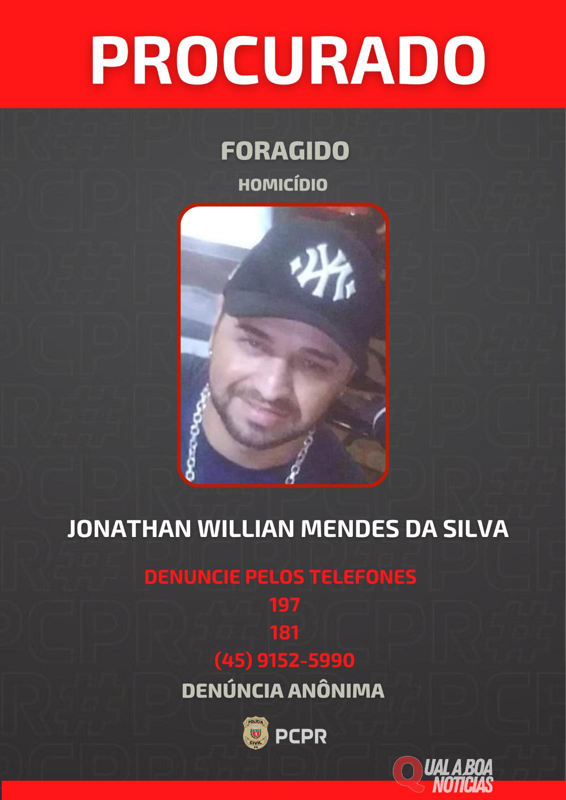 PCPR divulga foto de foragido pelo crime de homicídio ocorrido em Toledo