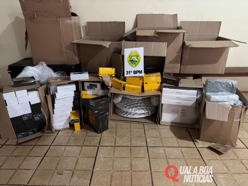 PM realiza apreensão de mercadorias contrabandeadas em Corbélia