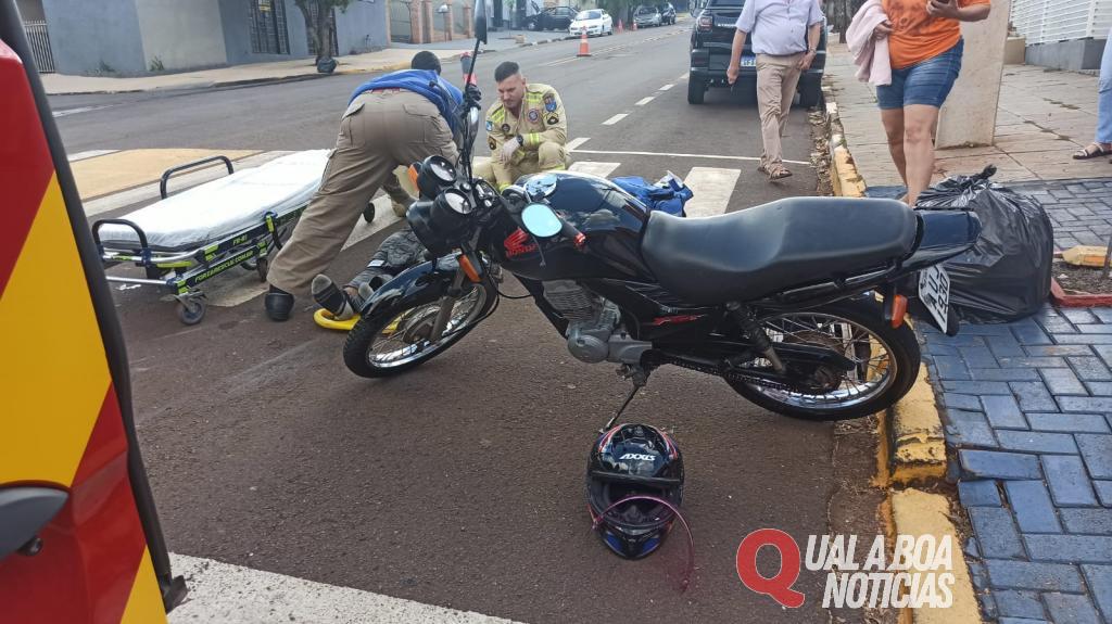 Colisão entre motos é registrado na Vila Operária em Toledo; Jovem fratura a clavícula