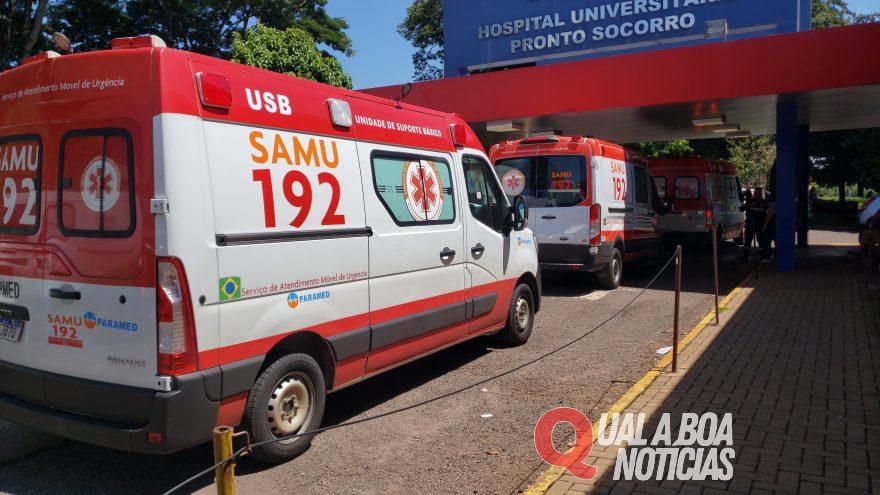 Homem busca socorro no SAMU com vísceras abdominais expostas após ser esfaqueado, em Cascavel