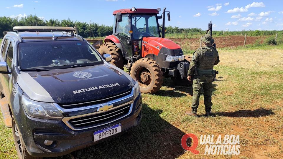 Trator furtado é recuperado pelo BPFron em Iporã