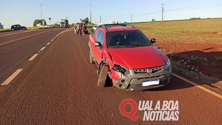 Acidente envolve três veículos é registrado no trevo da PR-239 em Toledo