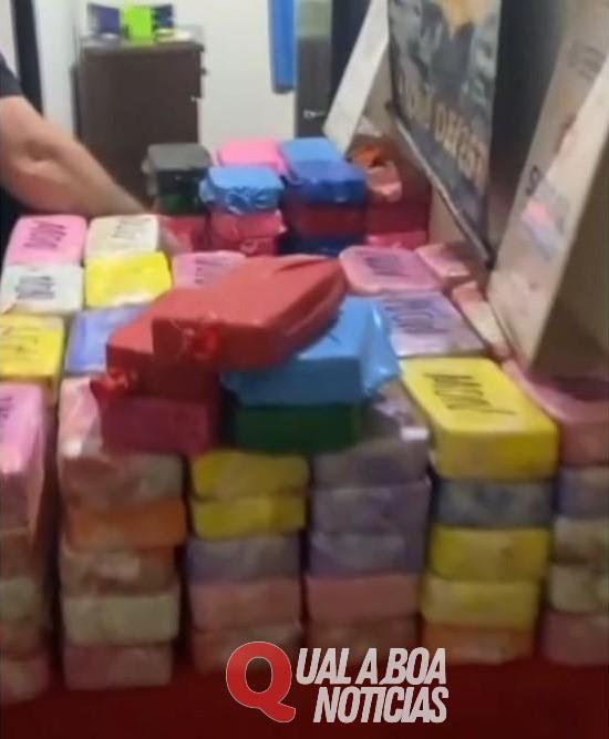 Polícia paraguaia apreende brasileiro e 300 Kg de cocaína, em residência próxima a fronteira com o Paraná