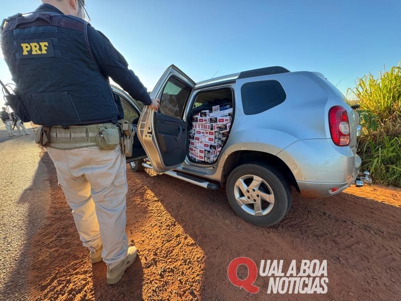 Veículo furtado é apreendido carregado com cigarros na BR-272, na Região