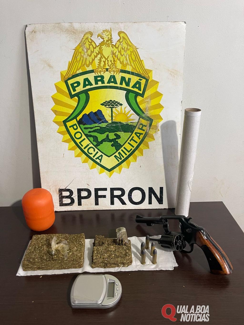 BPFRON apreende revólver, munições e entorpecentes em Toledo