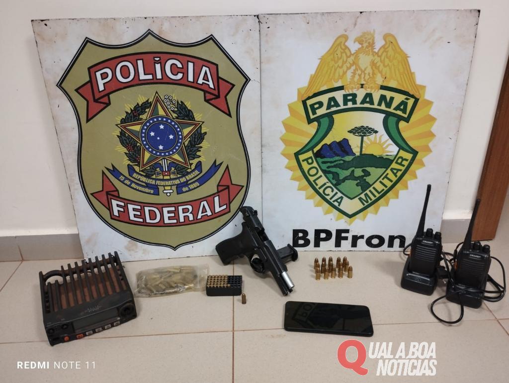 BPFRON e PF apreendem veículos, arma e munições no interior de Marechal Rondon