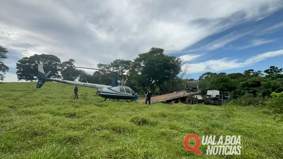 Helicóptero de R$ 2 milhões furtado no Paraná e recuperado no Paraguai