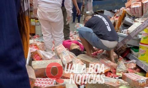Mulher sobrevive após ser atingida por pallet com 1 tonelada de leite condensado; Veja o vídeo