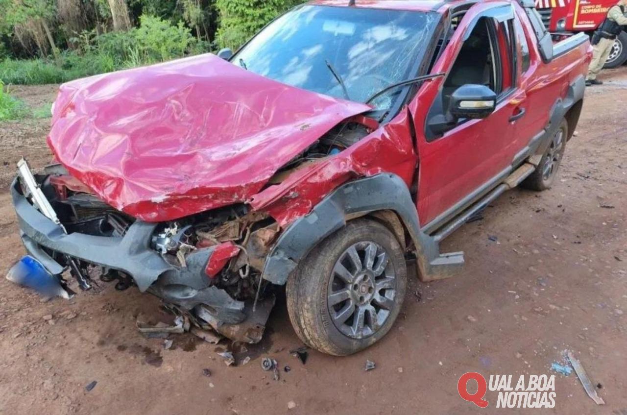 Colisão em estrada rural deixa gestante ferida, em Marechal Rondon