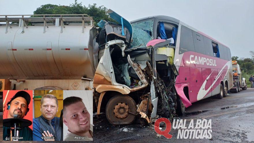 Grave acidente entre caminhão e ônibus é registrado na BR-272; Veja quem são as vítimas