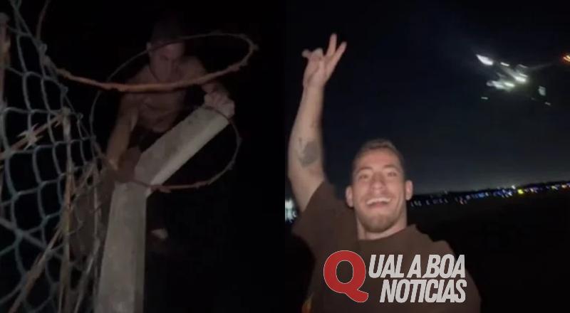 Blogueiro invade pista de aeroporto para ganhar likes e coloca vidas em risco; veja vídeo