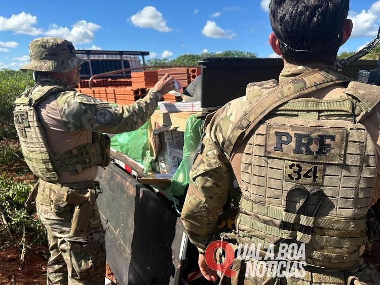 BPFRON: 50 mil maços de cigarros contrabandeados são encontrados em falso carregamento de tijolos