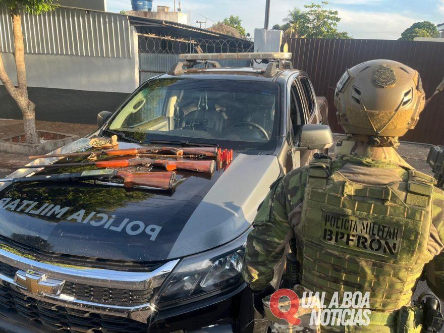 BPFRON apreende armas e munições em barracão na área rural de Terra Roxa