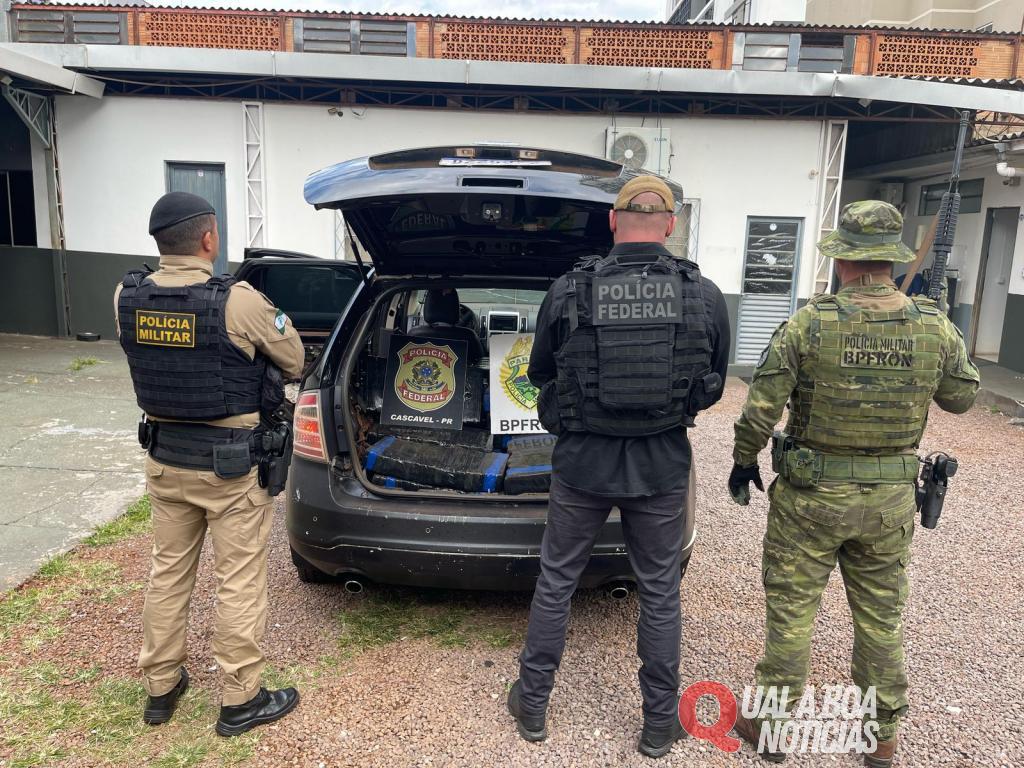 Jovem é preso pelo BPFRON com carga milionária de droga, em Cascavel