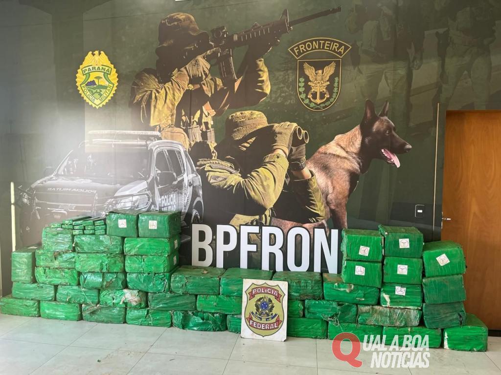Ação policial apreende quase 900 kg de maconha e recupera caminhonete furtada no Oeste do Paraná
