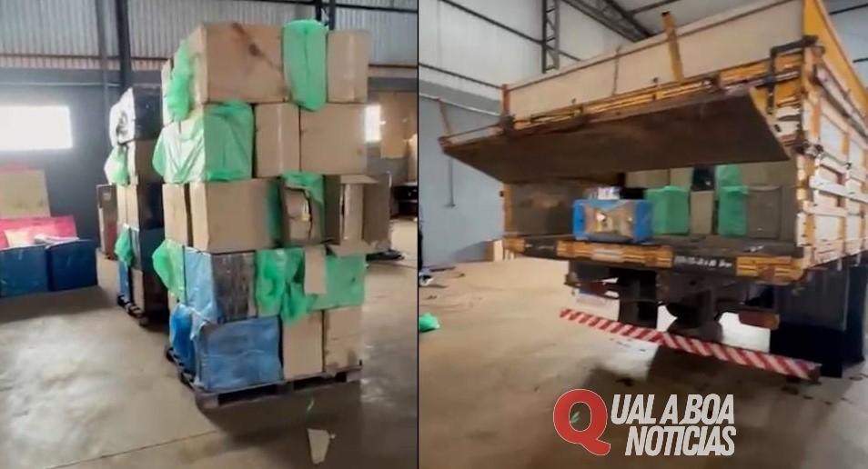 Operação conjunta apreende R$ 2,5 milhões em cigarros e celulares contrabandeados em Cascavel