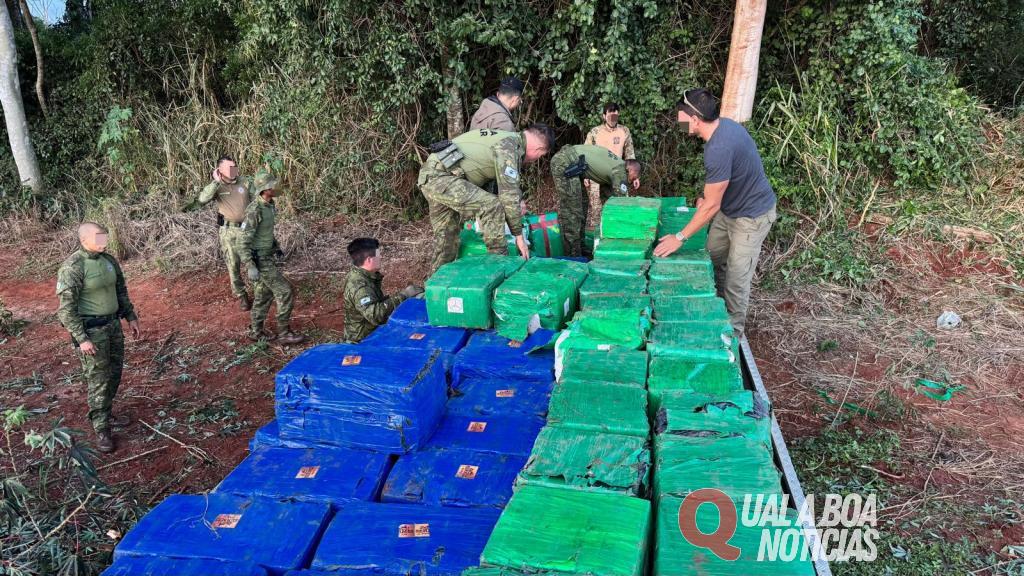 PF e BPFron apreendem mais de 8 toneladas de maconha, na Região