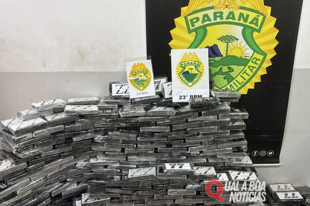 PMPR apreende mais de 870 kg de cocaína no Paraná; carga está avaliada em R$ 60 milhões