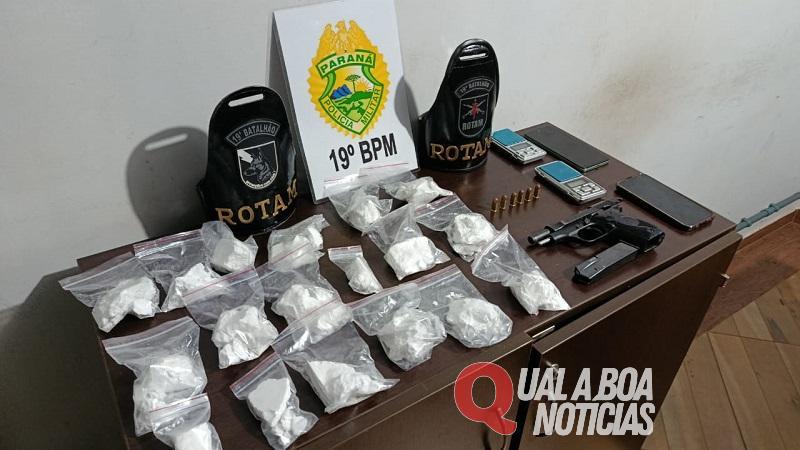 Ação policial no bairro Santa Clara apreende drogas, arma e detém quatro pessoas em Toledo