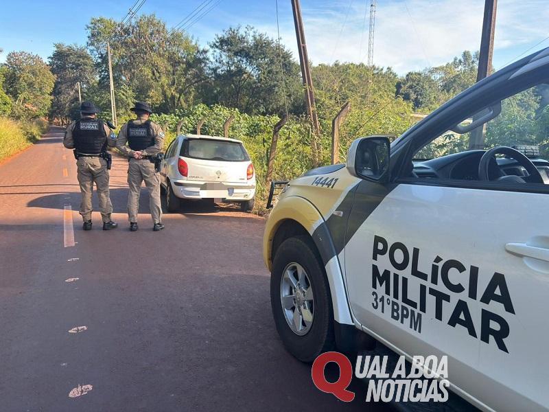 GM Celta é furtado em frente a comércio e encontrado danificado em Palotina