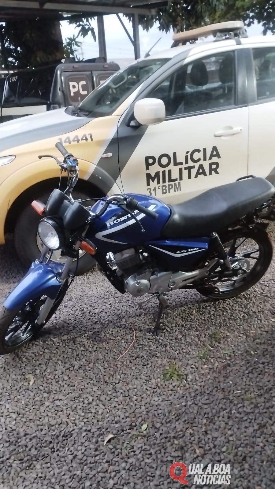 Polícia Militar recupera motocicleta furtada em Palotina durante patrulhamento