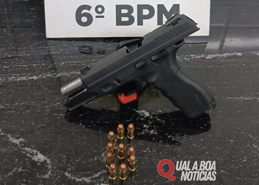 Homem é preso por agredir esposa e manter arma irregular em casa no Bairro Brasília, em Cascavel