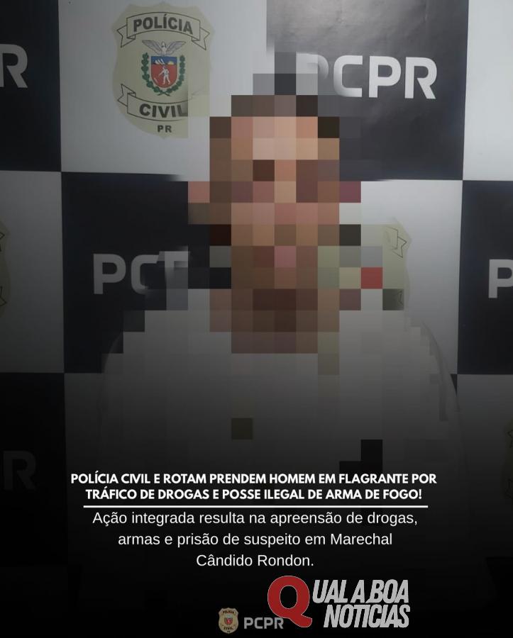Polícia Civil prende jovem por tráfico de drogas e posse ilegal de arma em Marechal Rondon
