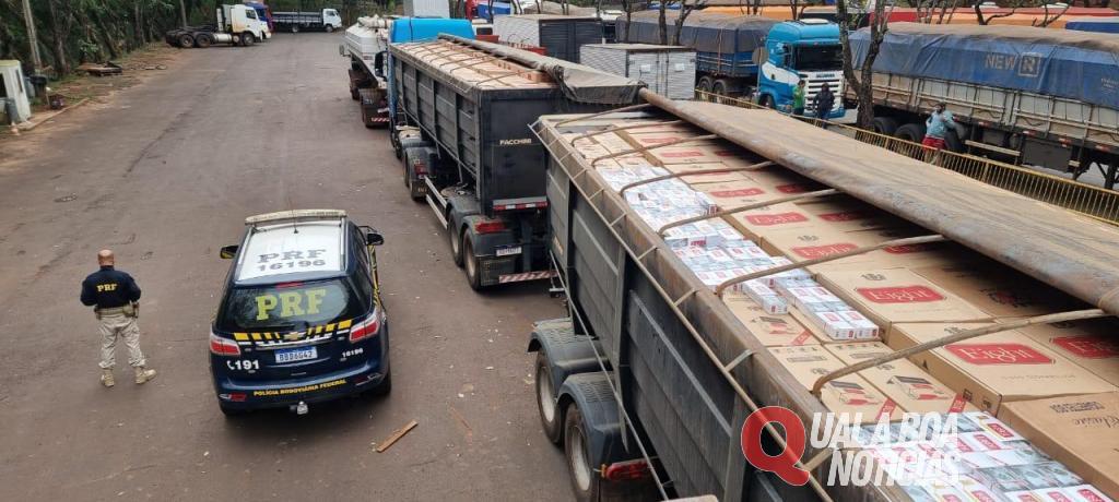 PRF apreende 600 mil maços de cigarros contrabandeados em Marechal Cândido Rondon