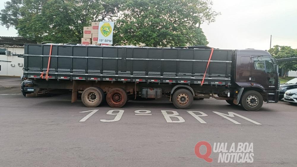 Polícia apreende caminhão com 700 caixas de cigarros contrabandeados em Toledo