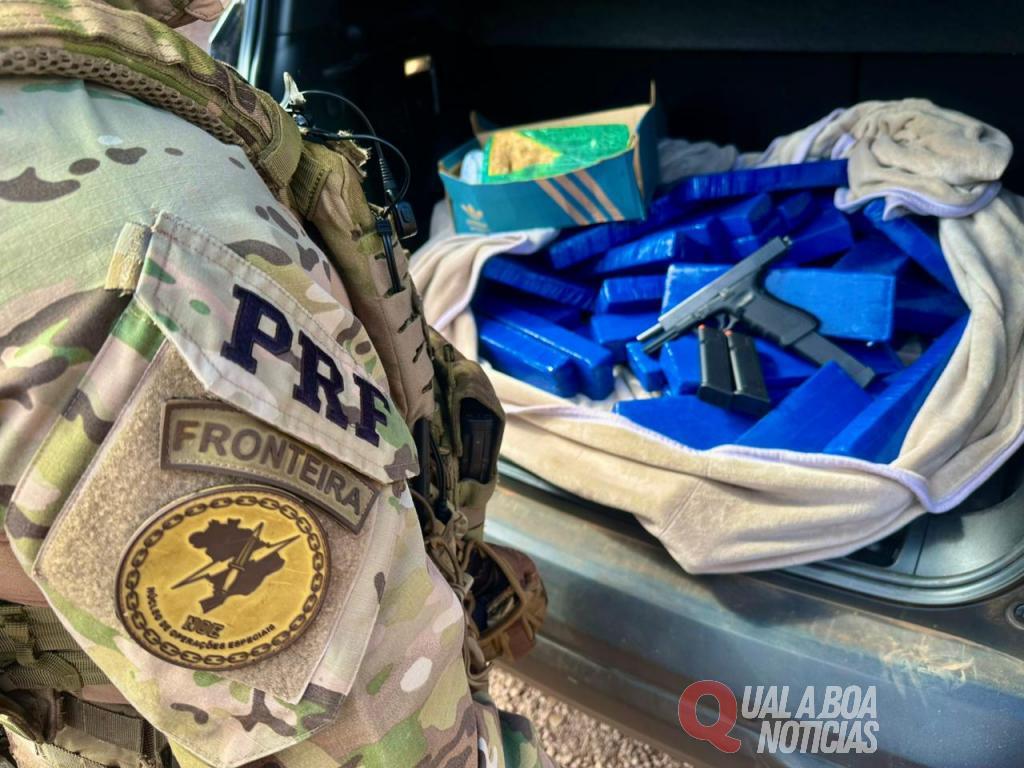 PRF apreende mais de 97 kg de drogas e arma de fogo em Corbélia; dois homens são presos