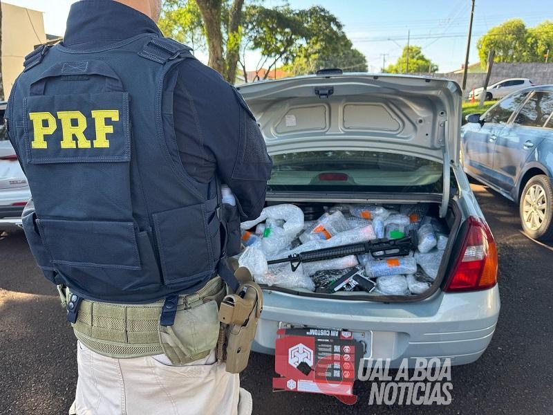 PRF flagra contrabando de armas de airsoft, anabolizantes e eletrônicos na BR-369, em Corbélia