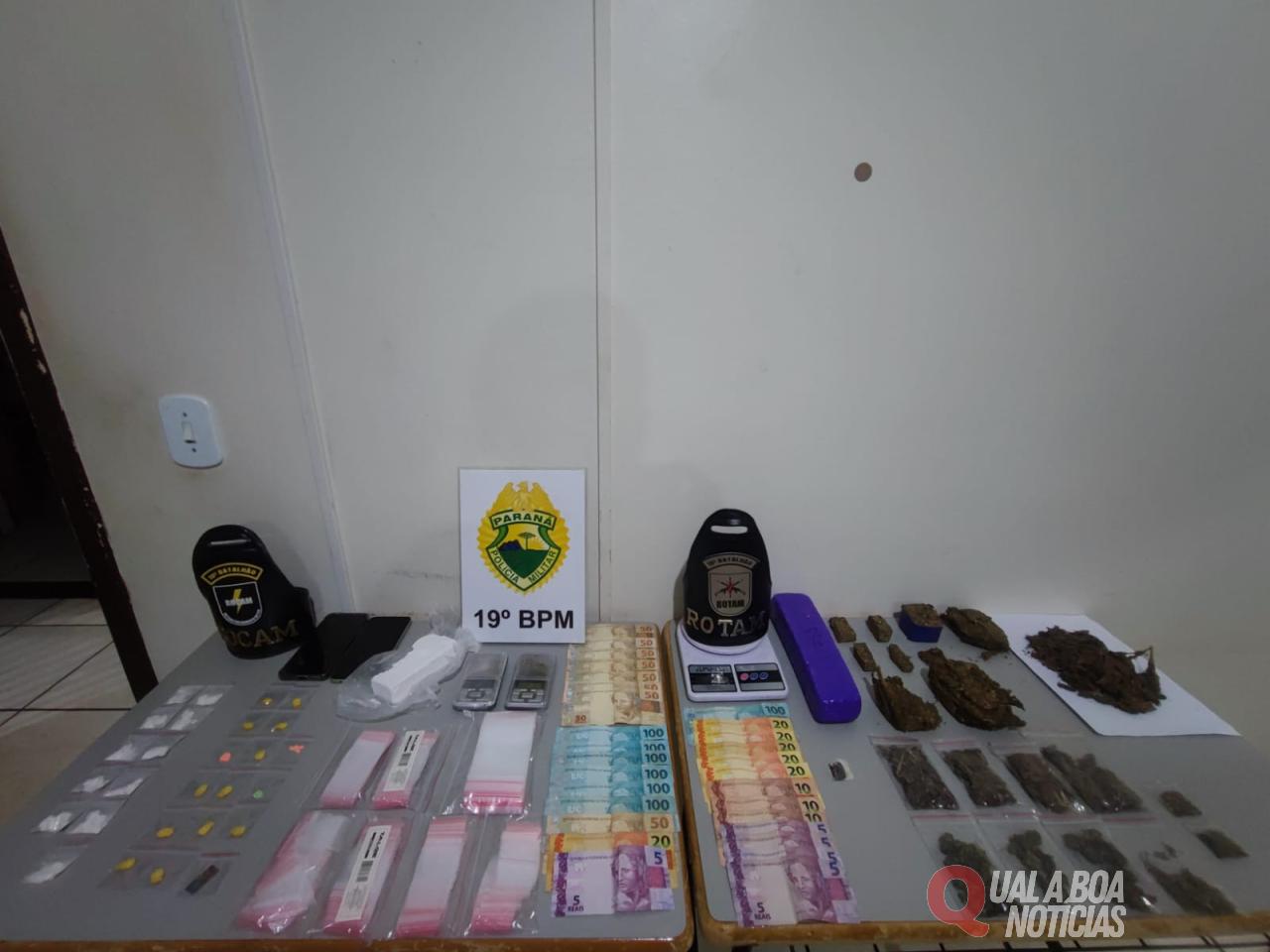 Polícia apreende drogas, balanças e prende suspeitos de tráfico em operação em Toledo