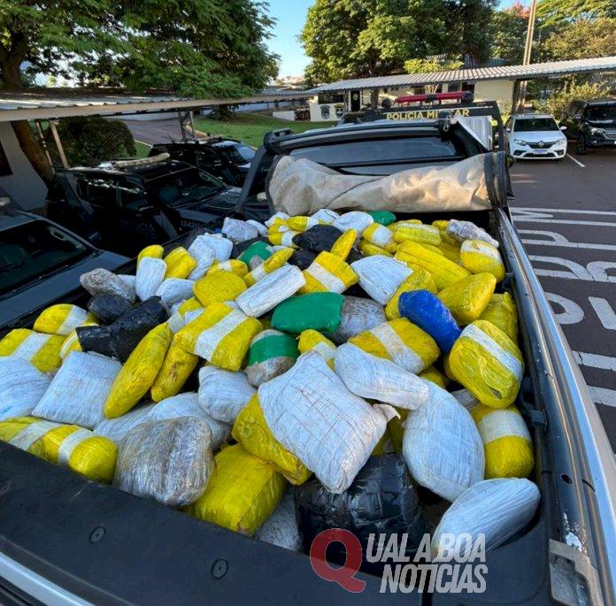 Quase meia tonelada de drogas é apreendida após perseguição na PR-317, em Toledo
