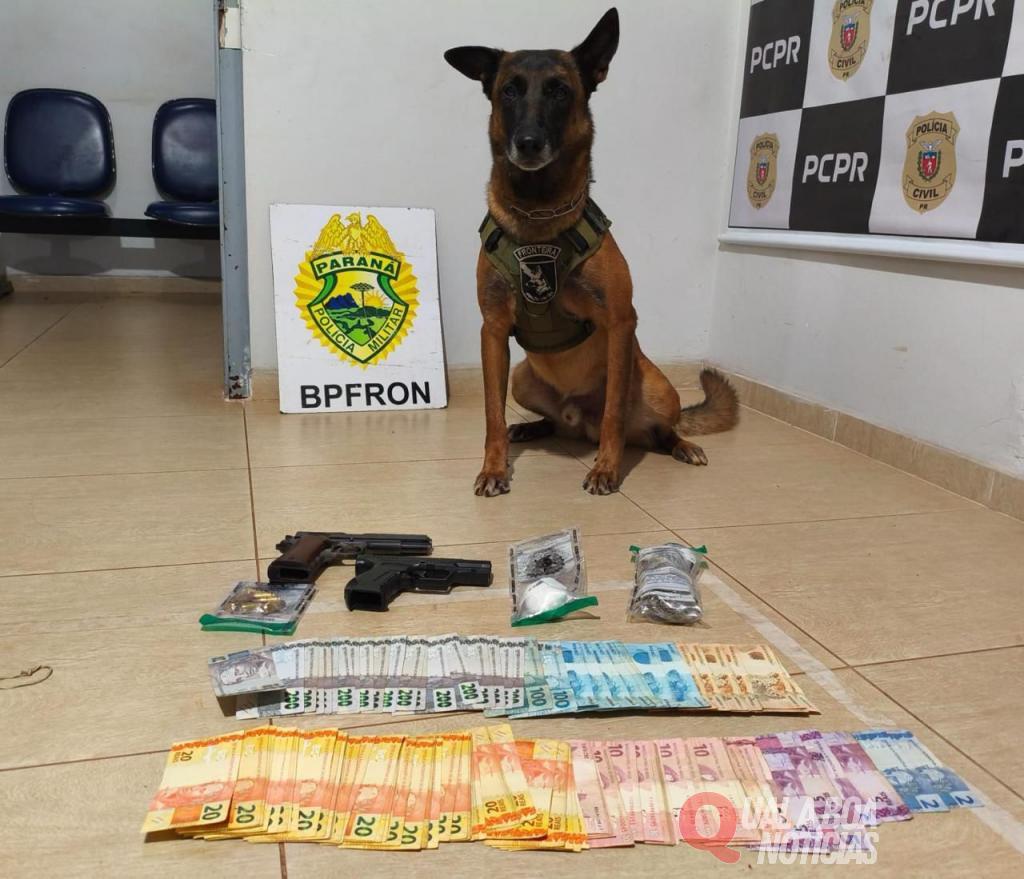 BPFRON apreende drogas, pistola e munições durante abordagem em Marechal Rondon