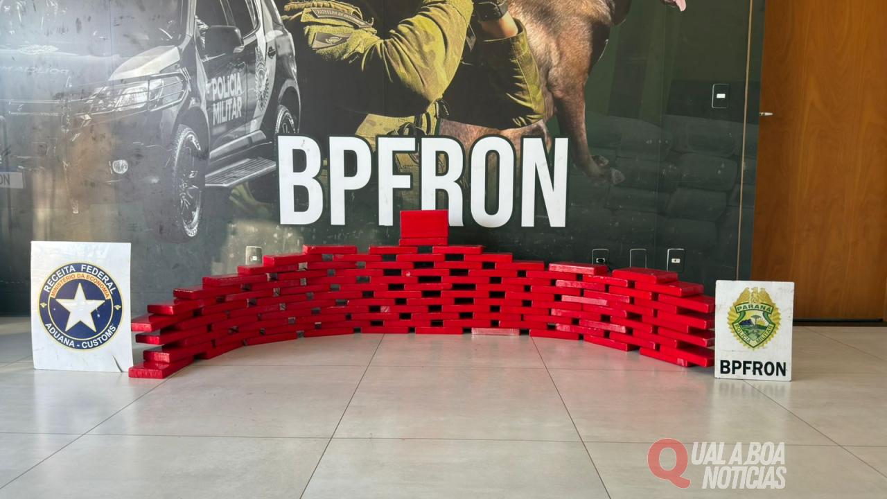 BPFRON e Receita Federal apreendem 108 kg de cocaína em Umuarama