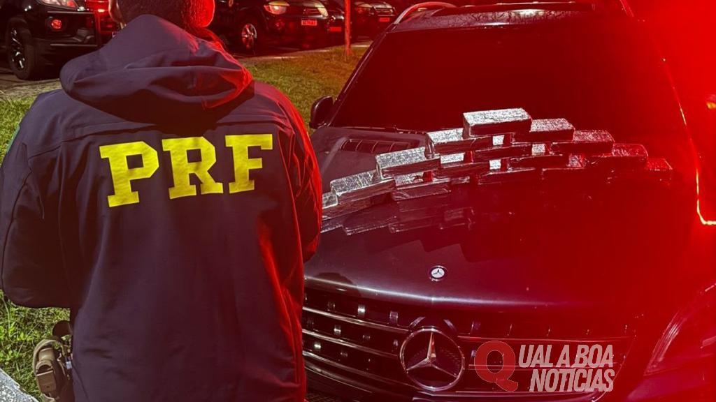 Casal de paraguaios é preso pela PRF com mais de 16 kg de crack ocultos em Mercedes-Benz na BR-277
