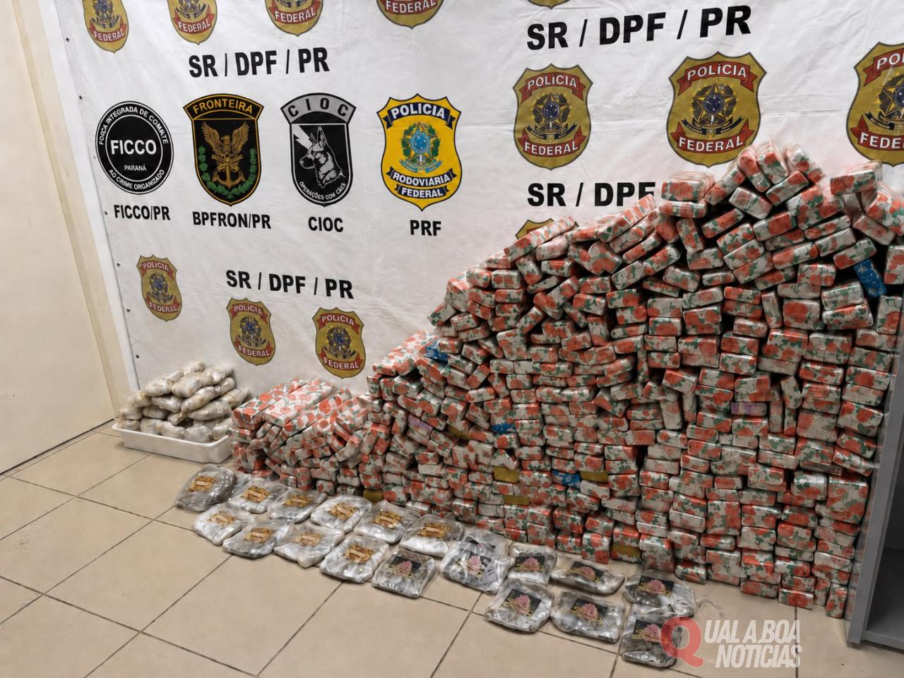 Forças de segurança apreendem 319 kg de maconha em BMW após perseguição na BR-376