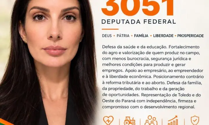 ELEIÇÕES 2026: Dra. Drielli de Souza defende fortalecimento do agro e incentivo ao empreendedorismo em Toledo